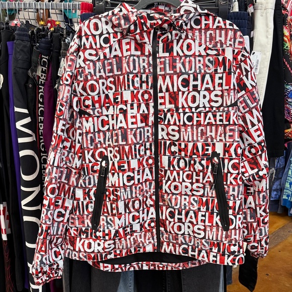 Michael Kors Red and Black Logo Jacket - Picture 1 of 16